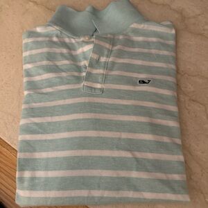 Vineyard Vines Aqua and White Polo